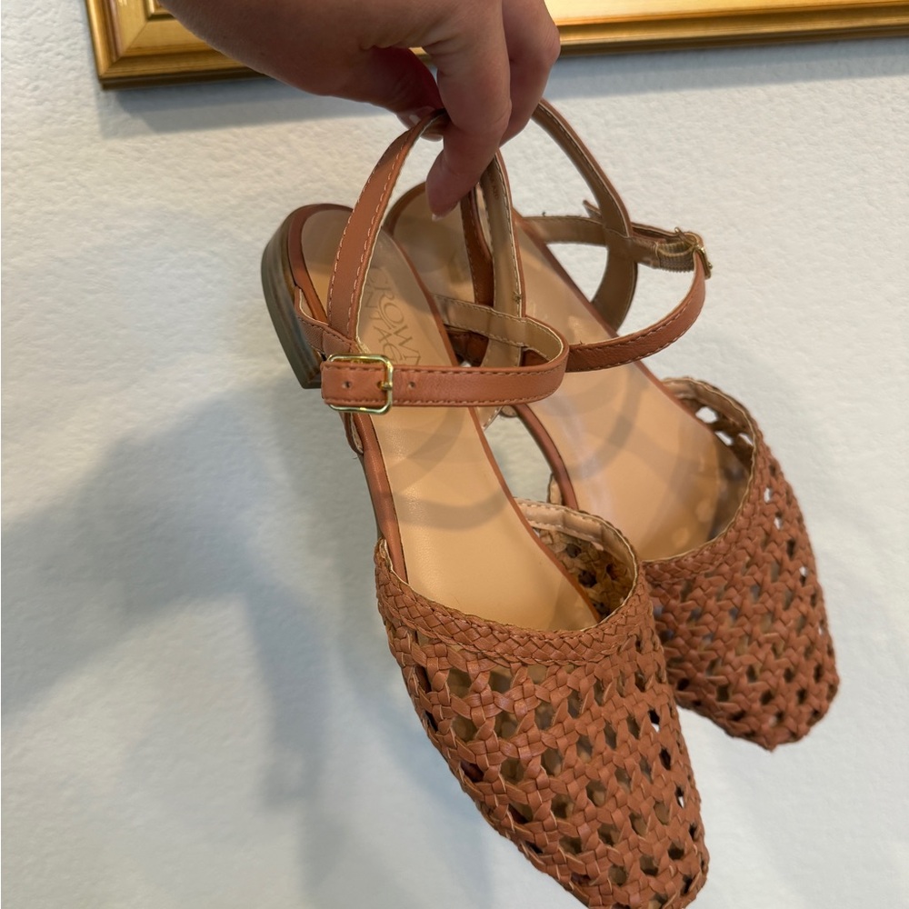 Crown Vintage Brown Woven Leather Sandals